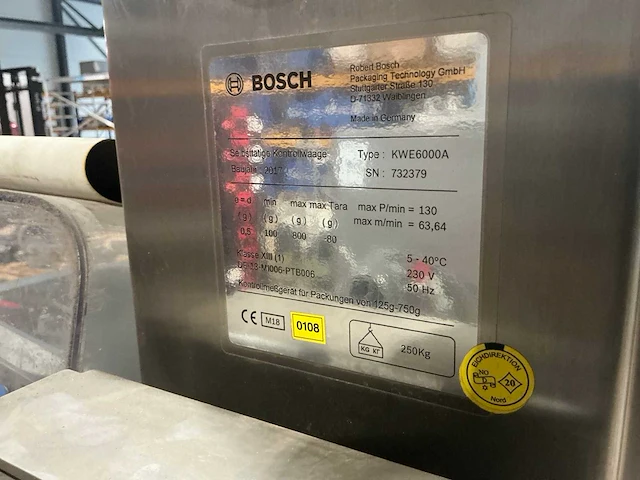2017 bosch kwe6000a checkweigher - afbeelding 8 van  16