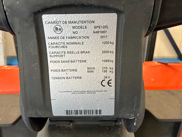 2017 bt spe120l stapelaar - afbeelding 7 van  7