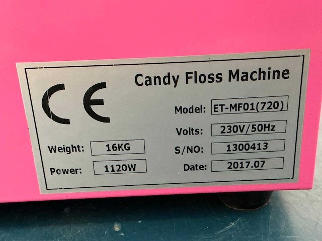 2017 candy floss machine et-mf01(720) suikerspinmachine - afbeelding 6 van  6