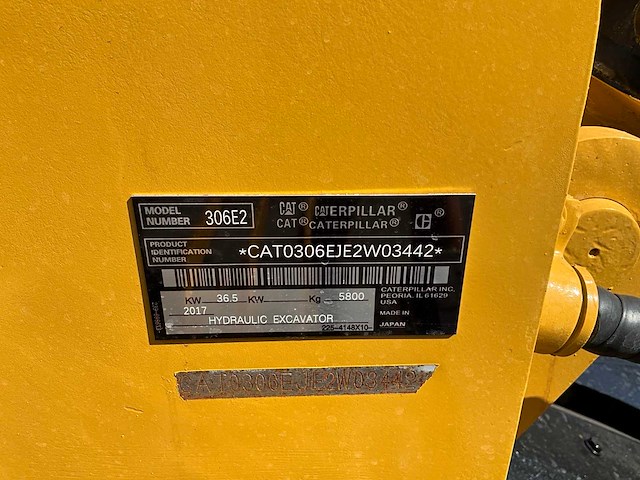 2017 cat 306e2 midigraafmachine - afbeelding 31 van  31