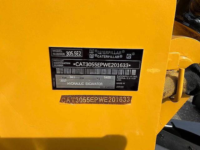 2017 caterpillar 305.5e2 midigraafmachine - afbeelding 34 van  34