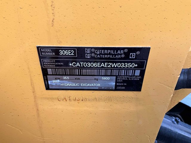 2017 caterpillar 306e2 midigraafmachine - afbeelding 25 van  31