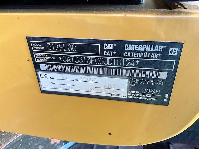 2017 caterpillar 313flgc rupsgraafmachine - afbeelding 16 van  16