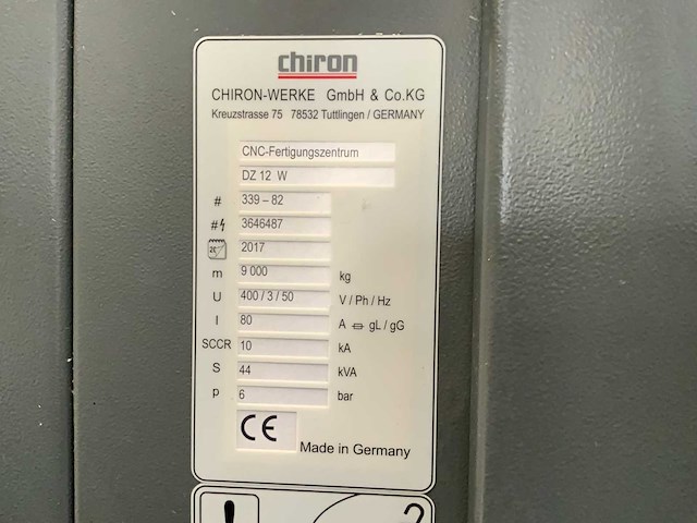 2017 chiron dz 12 w high speed plus verticale machinecentra - afbeelding 11 van  19