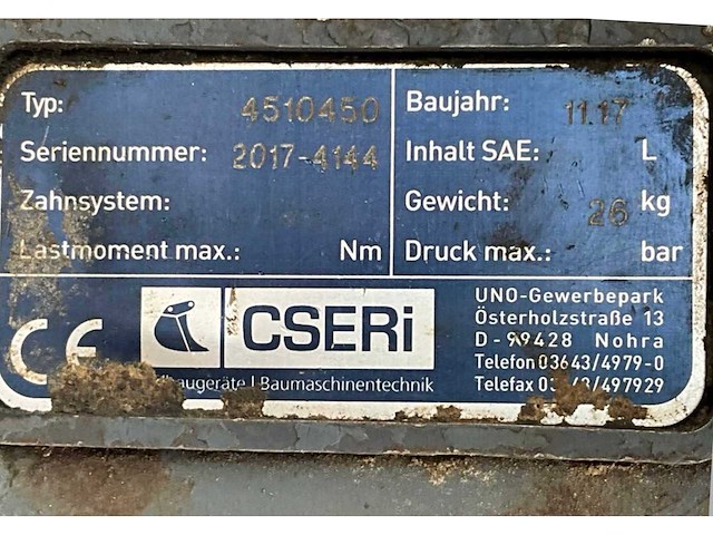 2017 cseri 4510450 hydraulische sloophamer - afbeelding 8 van  8