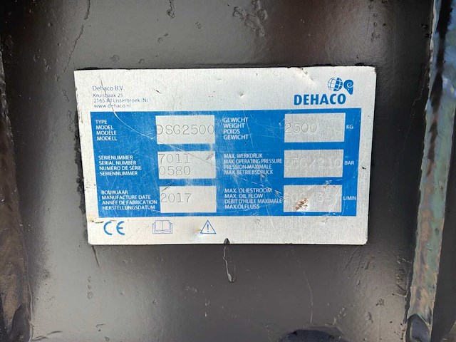 2017 dehaco dsg 2500 sorteergrijper - afbeelding 8 van  8