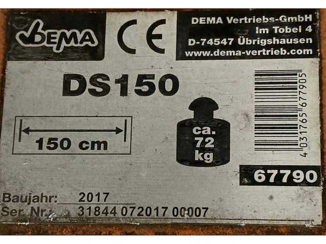 2017 dema ds150 sneeuwschuiver - afbeelding 4 van  4