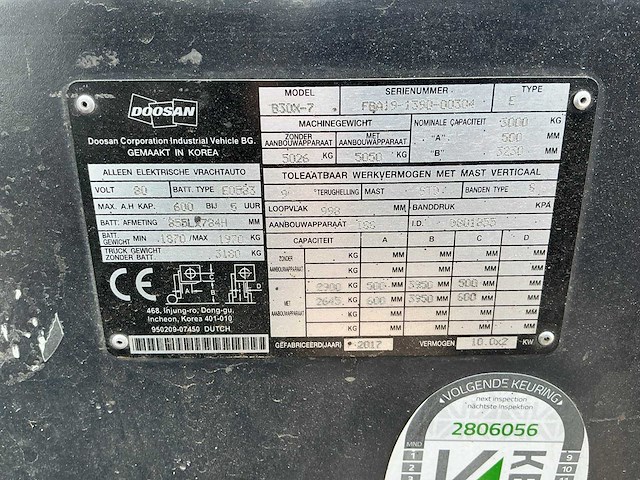 2017 doosan b30x-7 vorkheftruck - afbeelding 10 van  18