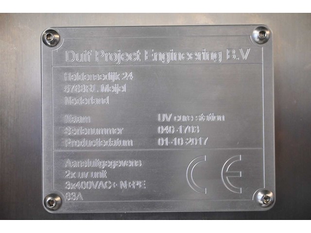 2017 duif project engineering b.v. rvs uv polymerisation cure station - afbeelding 27 van  36