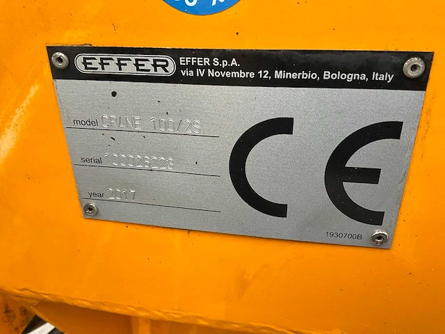 2017 effer crane 100/2s autolaadkraan - afbeelding 10 van  19