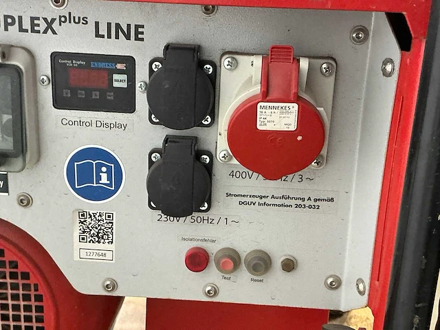 2017 endress ese 606 dhg-gt duplex aggregaat benzine 6,5kva 1x ra 1x400v - afbeelding 7 van  12