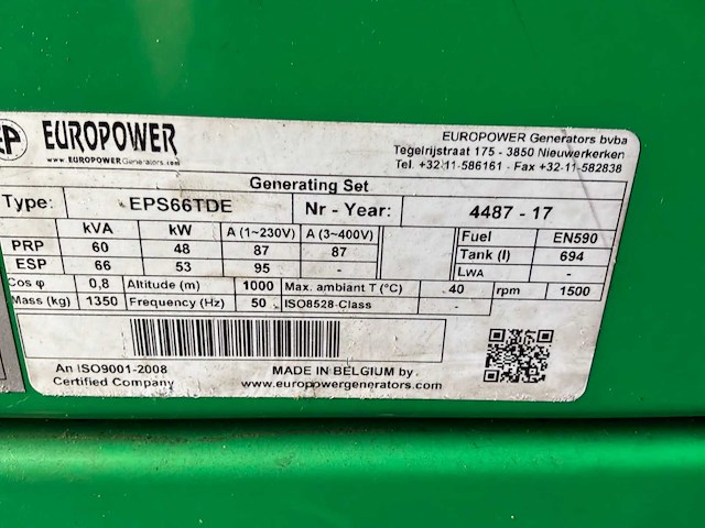 2017 europower eps66tde hybride stroomaggregaat - afbeelding 2 van  18