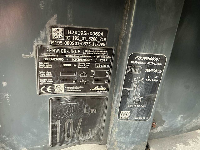 2017 fenwick-linde h80d-03/900 vorkheftruck - afbeelding 26 van  26