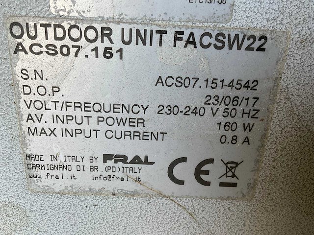 2017 fral facsw22 airconditioning - afbeelding 7 van  9