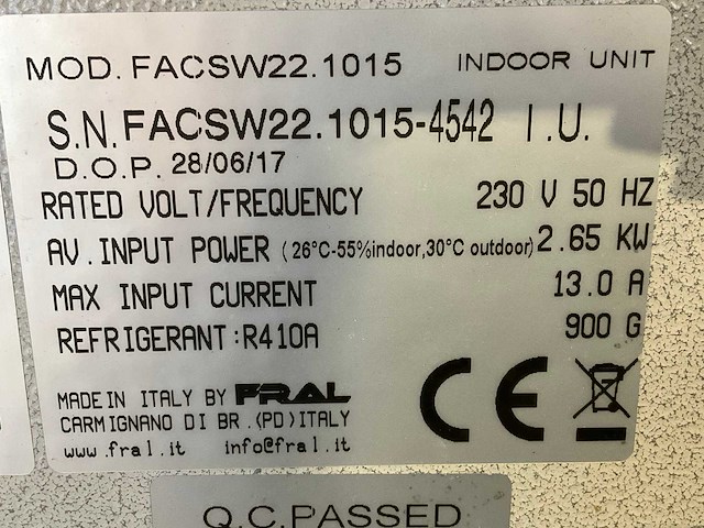 2017 fral facsw22 airconditioning - afbeelding 9 van  9