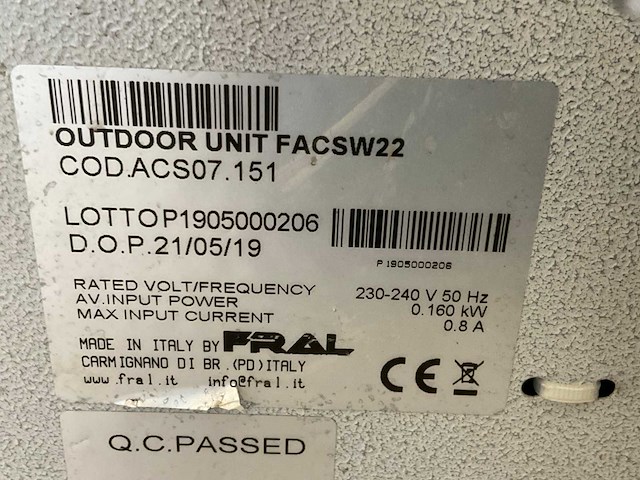 2017 fral facsw22 airconditioning - afbeelding 6 van  9
