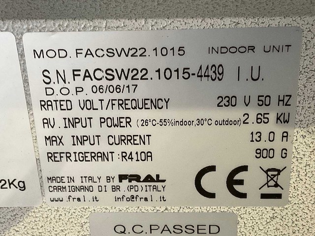 2017 fral facsw22 airconditioning - afbeelding 9 van  9