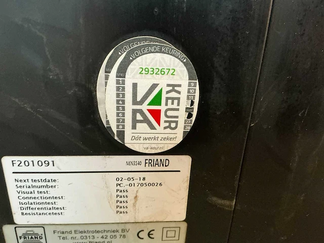 2017 friand f20 mobiele bouwstroomverdeler 63 a / 400 v met krachtstroomkabel - afbeelding 7 van  7
