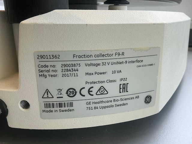 2017 ge healthcare äktapuur chromatografiesysteem met fraction coleector f9-r - afbeelding 8 van  11