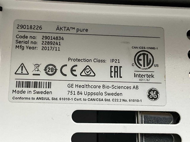 2017 ge healthcare äktapuur chromatografiesysteem - afbeelding 10 van  10