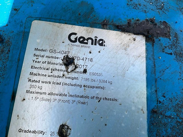 2017 genie gs-4047 hoogwerker - afbeelding 5 van  13