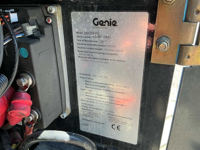 2017 genie gs-4069dc hoogwerker - afbeelding 2 van  3