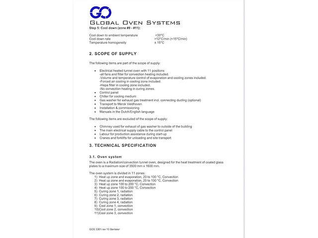 2017 global oven systems tcre 3-zone polyimide uithardings glas rol oven (c) - afbeelding 41 van  47