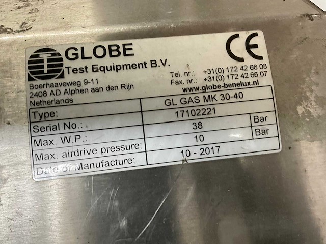 2017 globe gl gas mk 30-40 luchtgedreven gasdrukversterker - afbeelding 6 van  6