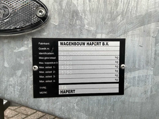 2017 hapert gesloten aanhangwagen 3500 kg - afbeelding 20 van  21