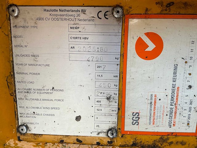 2017 haulotte compact 10 rte hoogwerker - afbeelding 17 van  25
