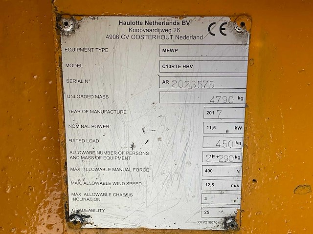 2017 haulotte compact 10 rte hoogwerker - afbeelding 20 van  27