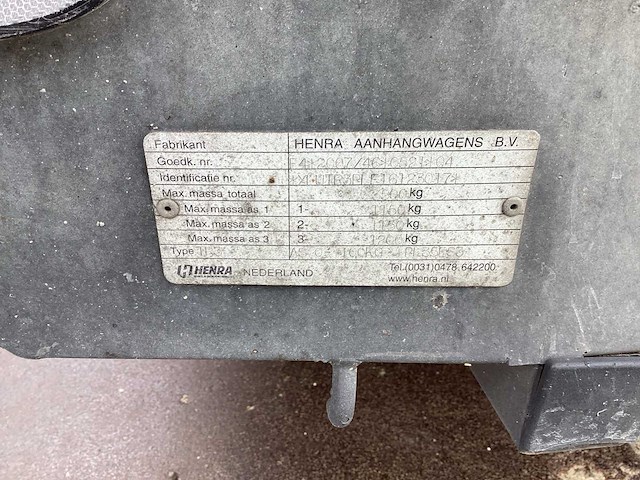 2017 henra pl35es3 35 3-assige plateau-/boordaanhangwagen - afbeelding 3 van  15