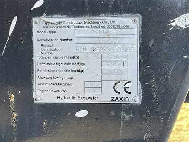 2017 hitachi zaxis 140 w-6 mobiele kraan - afbeelding 30 van  31