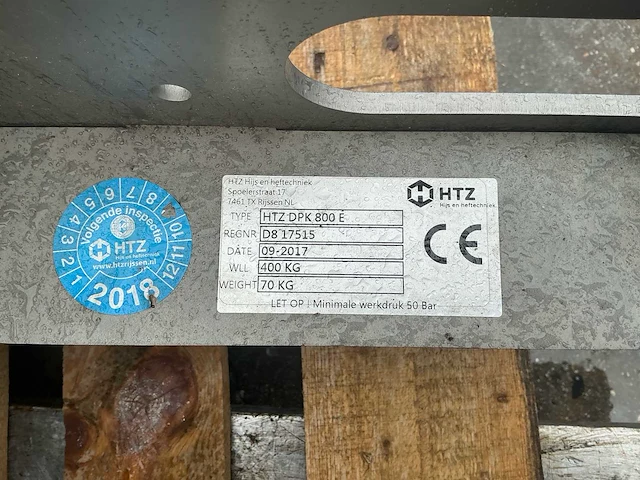 2017 htz dpk 800 e elektrische dakplatenklem 400 kg - afbeelding 8 van  16