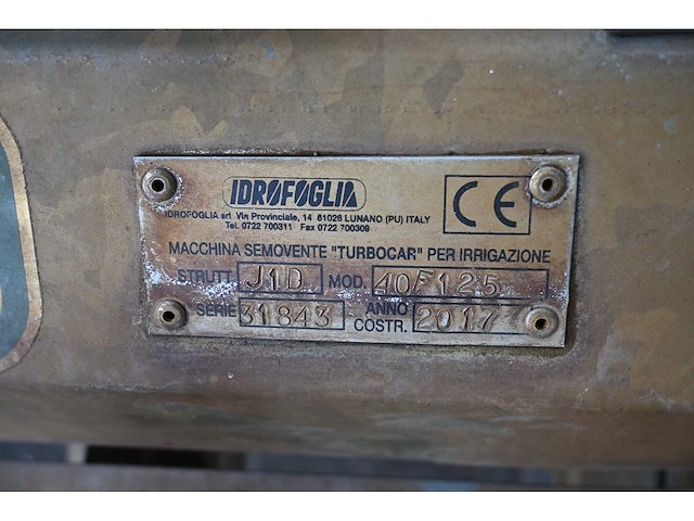 2017 idrofoglia turbocar 40f125 beregeningshaspel - afbeelding 13 van  13
