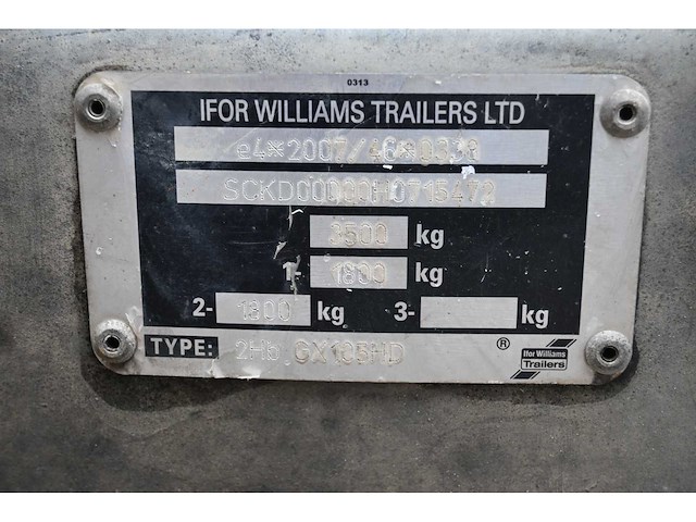 2017 ifor williams gx105hd aanhangwagen - afbeelding 10 van  10