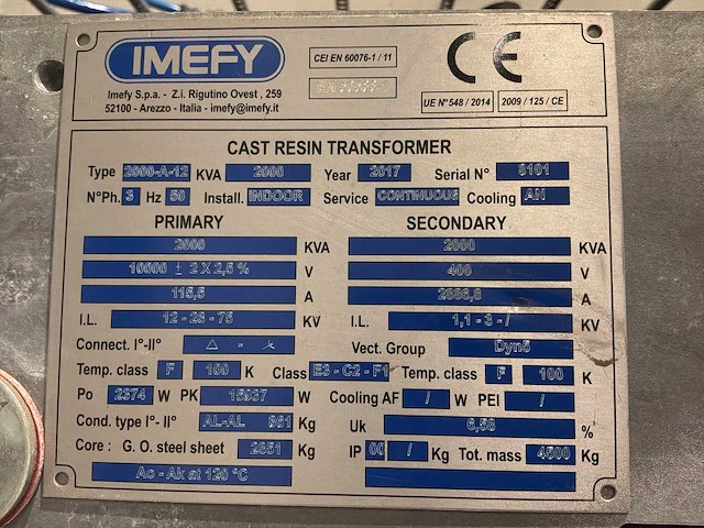 2017 imefy 2000-a-12 transformator - afbeelding 9 van  9