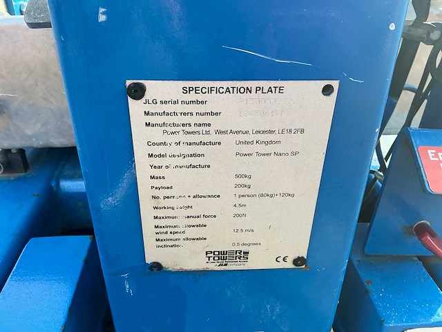2017 jlg nano sp hoogwerker - afbeelding 9 van  9
