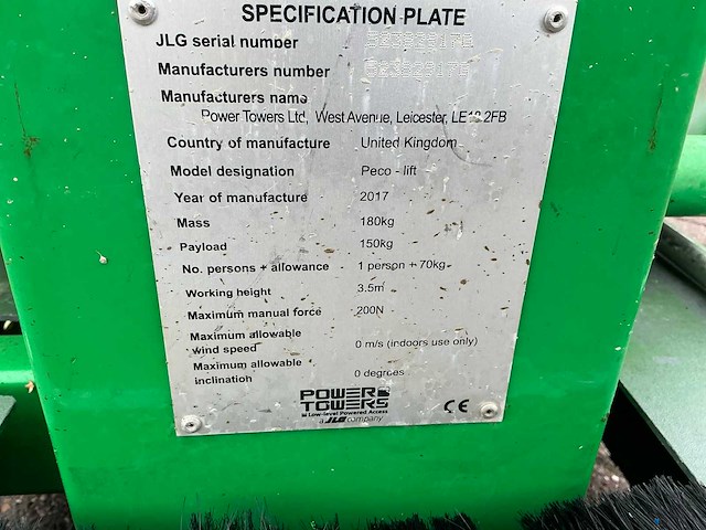 2017 jlg peco hoogwerker - afbeelding 5 van  5