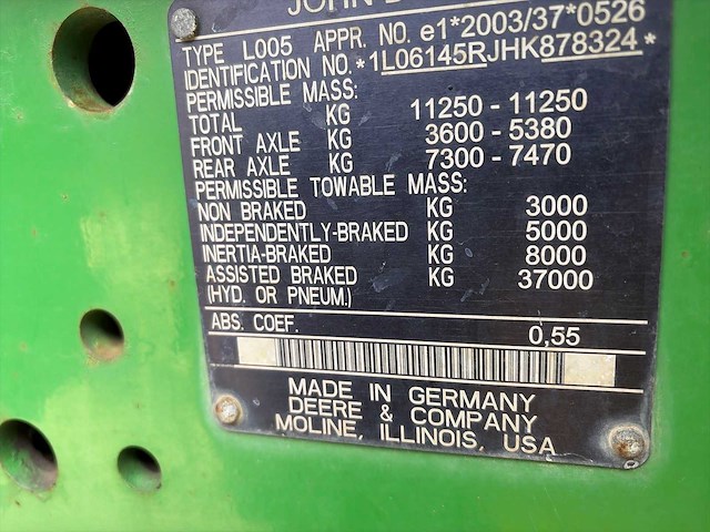 2017 john deere 6145r vierwielaangedreven landbouwtractor - afbeelding 3 van  23