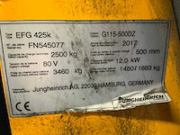 2017 jungheinrich efg 425k vorkheftruck - afbeelding 9 van  17
