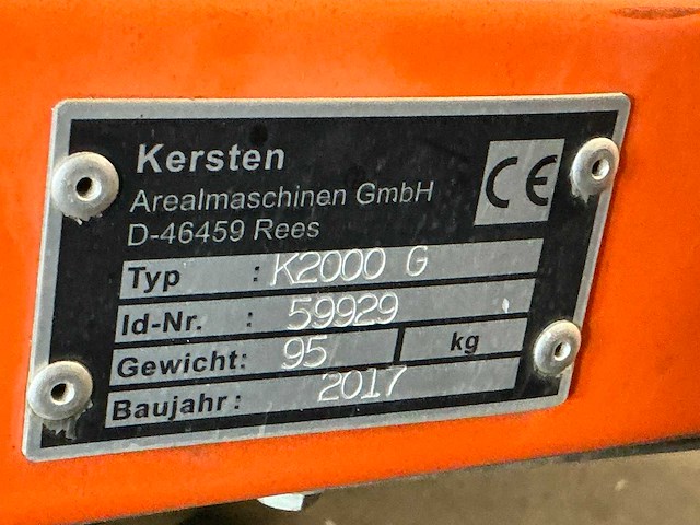 2017 kersten k2000 g borstelmachine - afbeelding 9 van  17