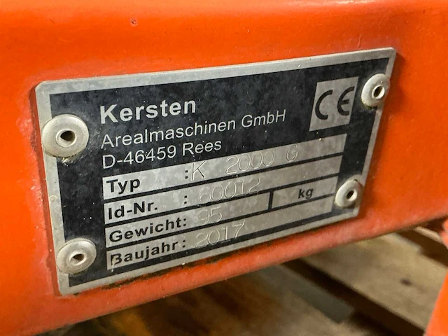 2017 kersten k2000g veegmachine hydraulisch 100cm benzine - afbeelding 3 van  5