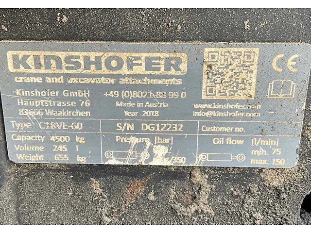 2017 kinshofer c18ve-60 schalengrijper - afbeelding 12 van  12