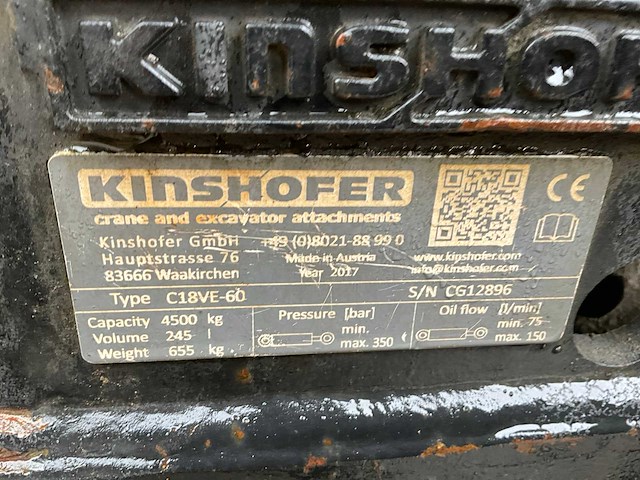 2017 kinshofer c18ve-60 schalengrijper - afbeelding 12 van  14