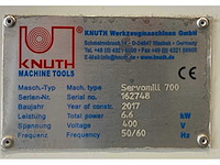 2017 knuth servomill 700 cnc verticale freesmachine - afbeelding 3 van  11