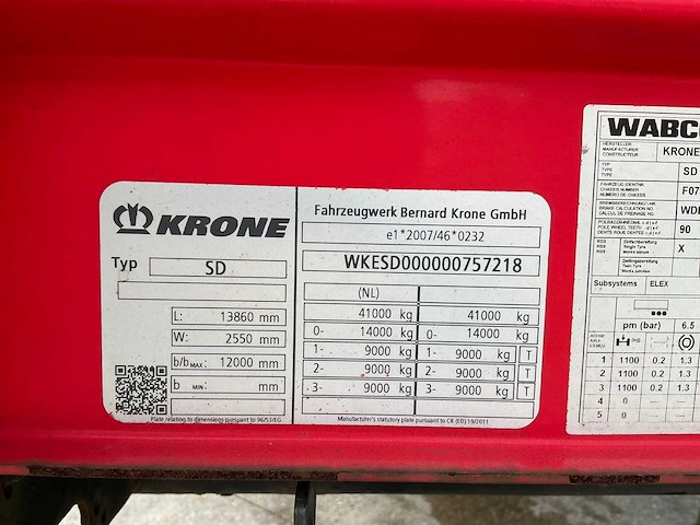 2017 krone sd oplegger - afbeelding 7 van  26