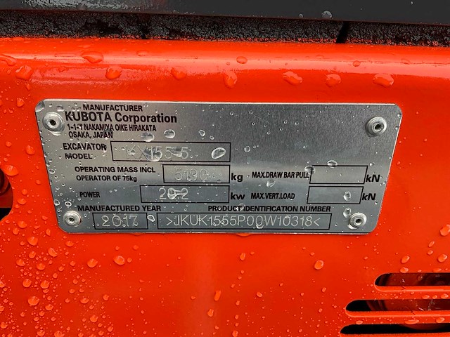 2017 kubota kx155-5 midigraafmachine - afbeelding 24 van  30