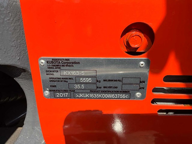 2017 kubota kx163-5 midigraafmachine - afbeelding 25 van  31