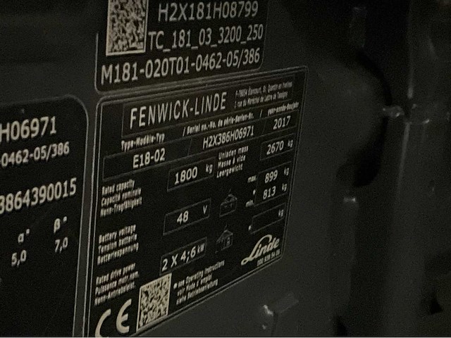 2017 linde e18-02 1800kg li-ion 4171uur vorkheftruck - afbeelding 9 van  17